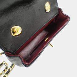 Pre Owned Chanel Black Leather Shoulder Bag