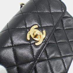 Pre Owned Chanel Black Leather Shoulder Bag