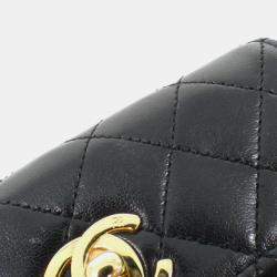 Pre Owned Chanel Black Leather Shoulder Bag