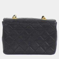 Pre Owned Chanel Black Leather Shoulder Bag
