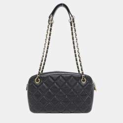 Pre Owned Chanel Black Leather CC Line \Shoulder Bag