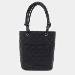 Pre Owned Chanel Cambon Ligne Black Leather Shoulder Bag