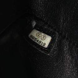 Pre Owned Chanel Chocobar Black Lambskin Leather Shoulder Bag