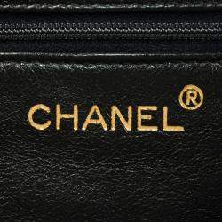 Pre Owned Chanel Black Caviar Leather Clutch Shoulder Bag