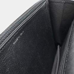 Pre Owned Chanel Mademoiselle Black Leather Chain Wallet