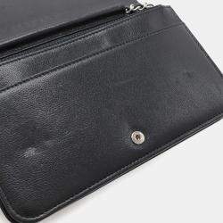 Pre Owned Chanel Mademoiselle Black Leather Chain Wallet