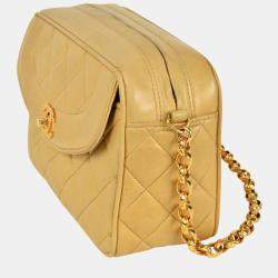 Pre Owned Chanel Diana Flap Beige Lambskin Camera Bag