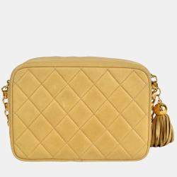 Pre Owned Chanel Diana Flap Beige Lambskin Camera Bag
