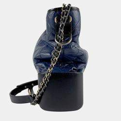 Pre Owned Chanel Gabrielle Navy Leather Shoulder Bag