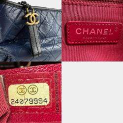 Pre Owned Chanel Gabrielle Navy Leather Shoulder Bag
