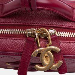 Pre Owned Chanel Small Caviar Filigree Vanity Case