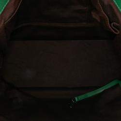 Pre Owned Chanel Green Large Quilted Lambskin Country Club Tote
