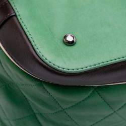 Pre Owned Chanel Green Large Quilted Lambskin Country Club Tote