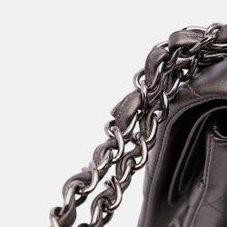 Pre Owned Chanel Grey Jumbo Classic Lambskin Double Flap