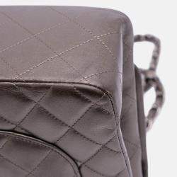 Pre Owned Chanel Grey Jumbo Classic Lambskin Double Flap