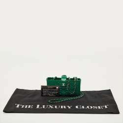 Pre Owned Chanel Green Python O Phone Pouch with Chain