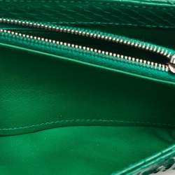 Pre Owned Chanel Green Python O Phone Pouch with Chain