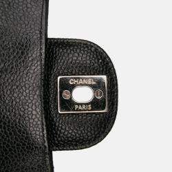 Pre Owned Chanel Black Medium Classic Caviar Double Flap