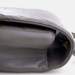 Pre Owned Chanel Statement Flap Large Grey Calfskin Shoulder Bag