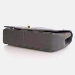 Pre Owned Chanel Statement Flap Large Grey Calfskin Shoulder Bag