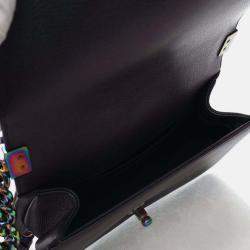 Pre Owned Chanel Boy Small Mermaid Purple Iridescent Goatskin Shoulder Bag