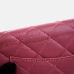 Pre Owned Chanel Classic Pink Lambskin Wallet On Chain 