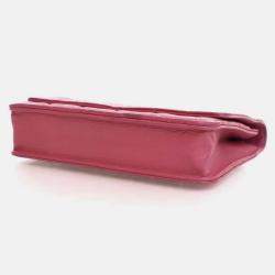 Pre Owned Chanel Classic Pink Lambskin Wallet On Chain 