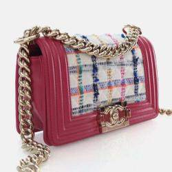 Pre Owned Chanel Boy Small Multicolour Tweed Shoulder Bag