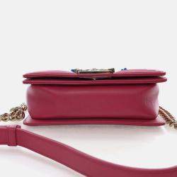 Pre Owned Chanel Boy Small Multicolour Tweed Shoulder Bag