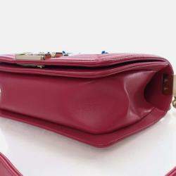 Pre Owned Chanel Boy Small Multicolour Tweed Shoulder Bag