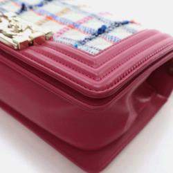 Pre Owned Chanel Boy Small Multicolour Tweed Shoulder Bag