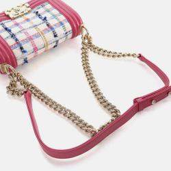 Pre Owned Chanel Boy Small Multicolour Tweed Shoulder Bag