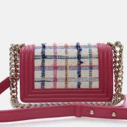 Pre Owned Chanel Boy Small Multicolour Tweed Shoulder Bag