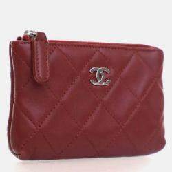 Pre Owned Chanel Lambskin Key Pouch 