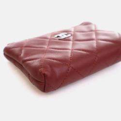 Pre Owned Chanel Lambskin Key Pouch 