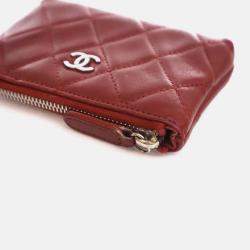 Pre Owned Chanel Lambskin Key Pouch 