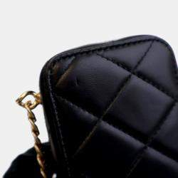 Pre Owned Chanel Candy Mini Black Lambskin Clutch with Chain 