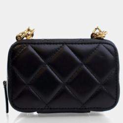 Pre Owned Chanel Candy Mini Black Lambskin Clutch with Chain 