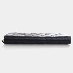Pre Owned Chanel Black Lambskin CC Zip Wallet