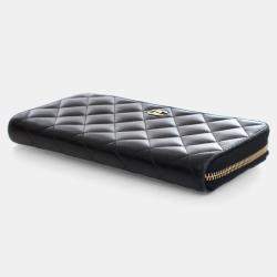 Pre Owned Chanel Black Lambskin CC Zip Wallet