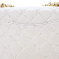 Pre Owned Chanel White Caviar Coco Flap Bag
