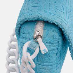 Pre Owned Chanel Blue Terry Cloth Sport Line Flap