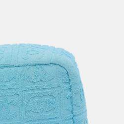 Pre Owned Chanel Blue Terry Cloth Sport Line Flap
