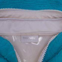 Pre Owned Chanel Blue Terry Cloth Sport Line Flap