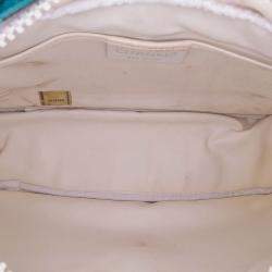 Pre Owned Chanel Blue Terry Cloth Sport Line Flap