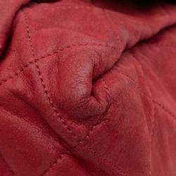 Pre Owned Chanel Red Large Aged Calfskin Chic Quilt Flap