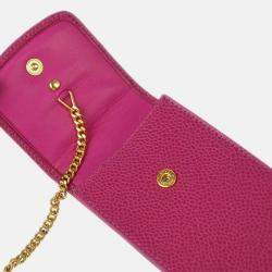 Pre Owned Chanel Cigarette Case Pink Calfskin Key Holder