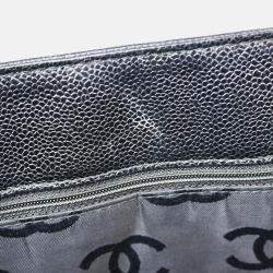 Pre Owned Chanel Black Calfskin Drawstring Tote Bag