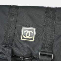 Pre Owned Chanel Sport Line Black Jacquard Nylon Handbag