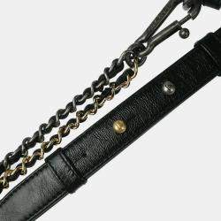 Pre Owned Chanel Gabrielle Blue Black Calfskin Tote Bag